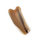 Hand grinding natural yak horn portable comb fine tooth yellow combs for women