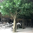 Natural color fiberglass trunk large artificial banyan tree for decoration