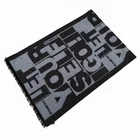 Silk scarf blue color tone letters design High quality 100% pure silk jacquard scarf for men's ladies