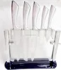 High Quality Stainless Steel Kitchen Knives set Acrylic Block KC-901