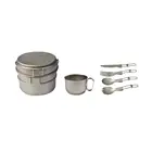 Titanium cooking pot camping backpacking cookware with spoon fork spork