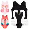 2019 Girls Swimsuit Cartoon Kids Swimwear with Swimming Cap Wholesale Sleeveless Baby Romper Swimming Wear