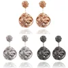 180802102 rose silver gold metal alloy earrings knot eardrop earrings with ball gold ball earring black metal earrings