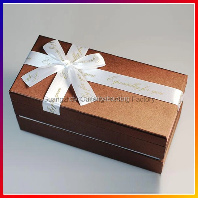 bookshape jewellery package box with ribbon and customized paper