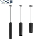 OEM Modern Linear Aluminum Black Cylinder Decorative Dimmable COB Ceiling Hanging Lamp Commercial 11W LED Pendant Light