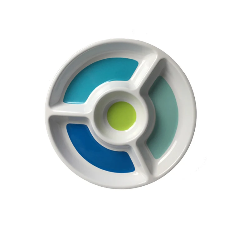 Lot 4 Chip and Dip Party Trays Modern White Pinwheel Melamine New