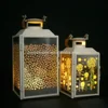 Metal lantern with 3D glass