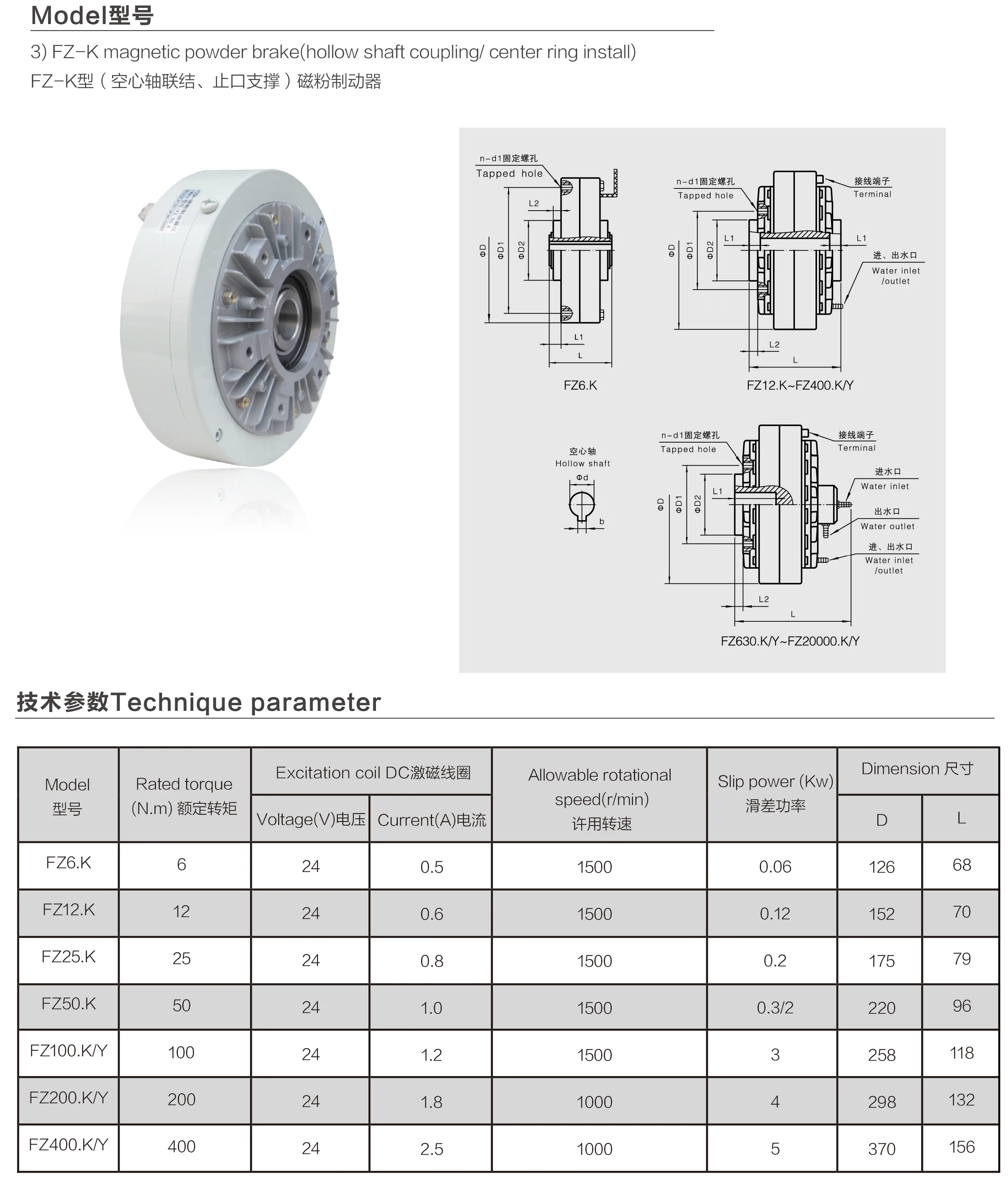 MAGNI FZ magnetic particle centrifugal powder brake