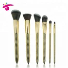 Beauty Plastic Handle Gold Kabuki Foundation Makeup Brush Set