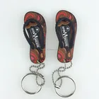 New design product soft PVC full color printing flip flop keychain slipper key holder