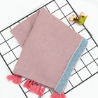 New Arrivals Spring Summer Autumn Winter Cotton Women Hijab Muslim Tassel Scarf
