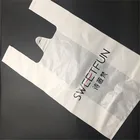 custom logo printing degradable plastic vest bag LDPO shopping bag