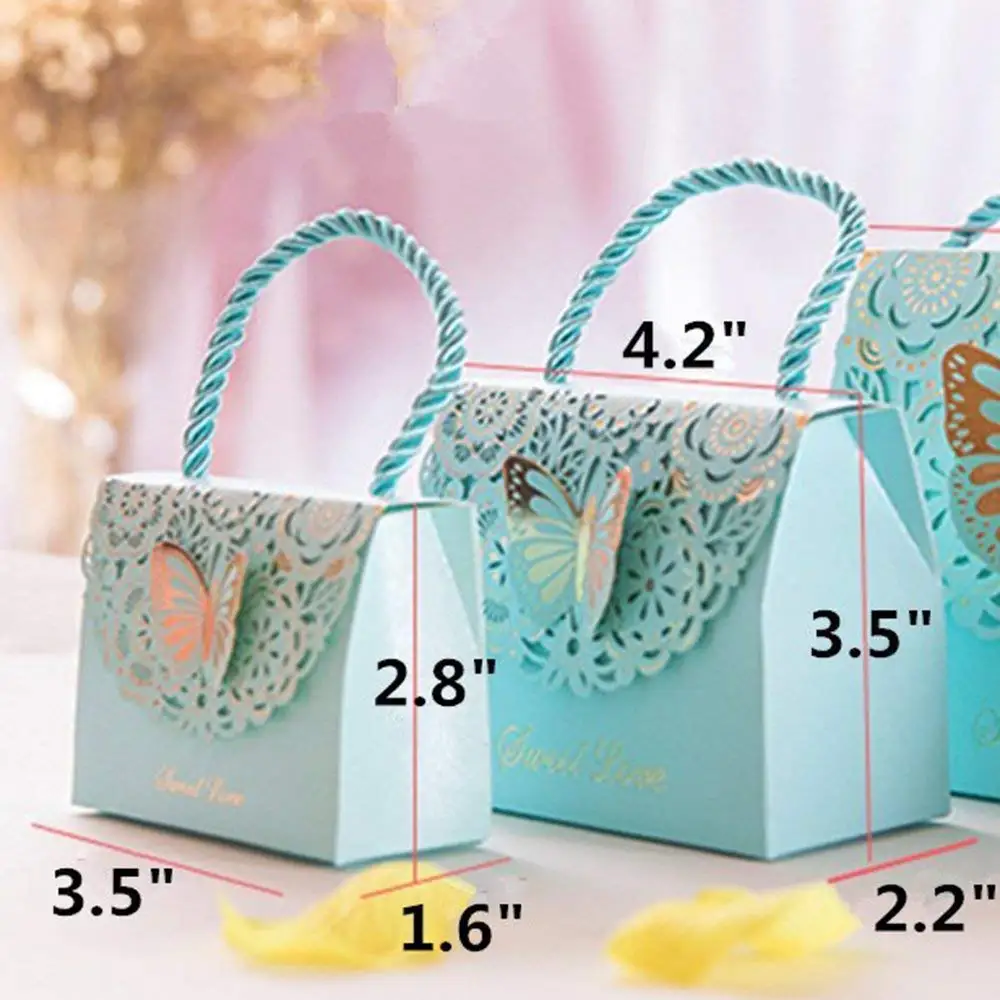 fashional colorful laser cut paper bag for packing gift candy