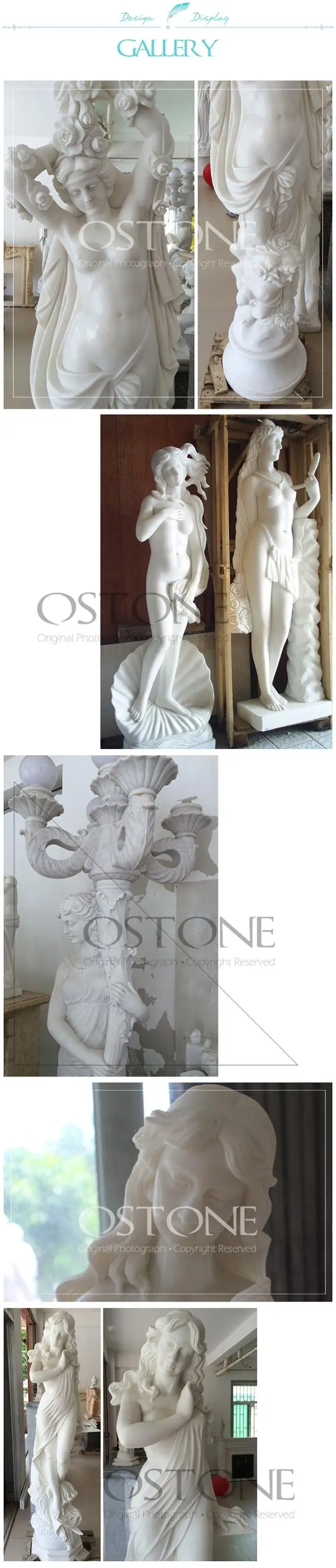 Hot Sale Natural Stone Pure White Marble Carving Nude Woman Sculpture