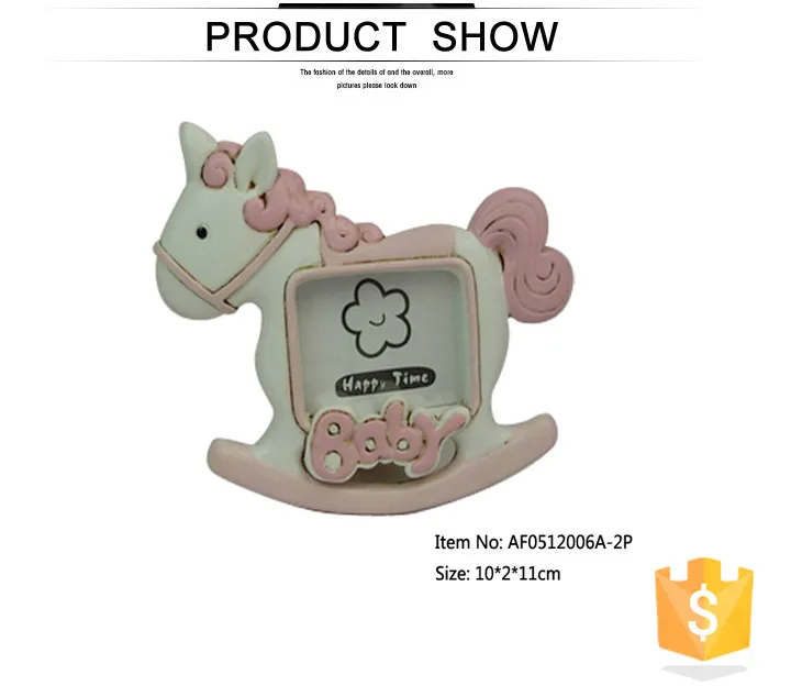 resin pink horse photo frame baby shower gifts souvenirs for