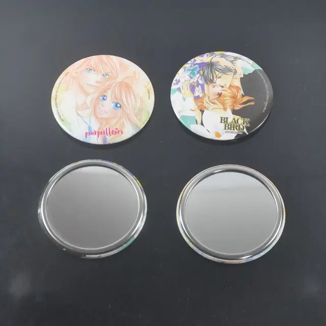 promotional small gifts color printing custom pocket mirror hand