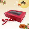 2017 hot selling folding lid mooncake gift paper box with clear window
