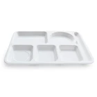 Eco-Friendly melamine 14 inch 6 compartment divided fast food tray hospital food tray for canteen