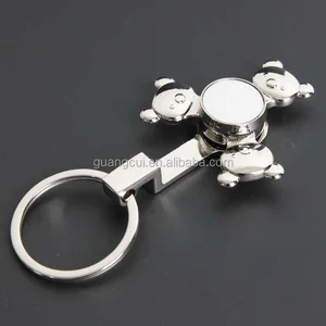 gift three animal bears fidget spinner keychain key ring