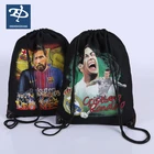 Reusable Black Cotton Canvas Gym Packaging Drawstring Bags