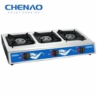 TRIPLE burner stainless steel gas stove/kitchen appliance OF food cooker