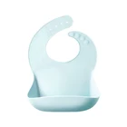 FDA approved Soft Easily Wipes Personalized Silicon Baby Bib OEM with Catcher