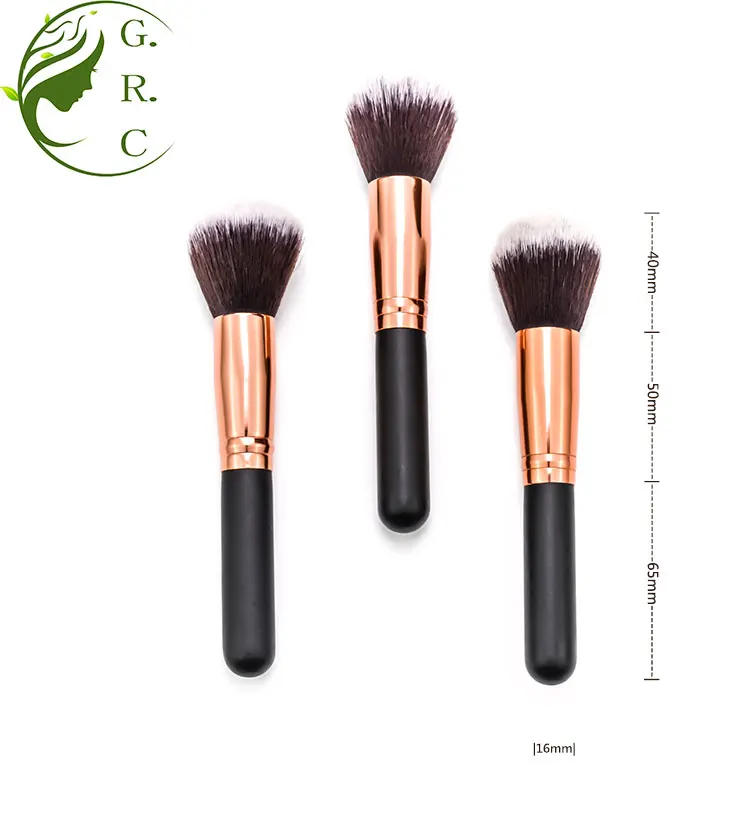 Single Rose Gold Kabuki Face Makeup Blush Loose Powder Brush