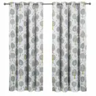 Curtain Fabric Printed Children's Kids Window Eyelet Curtain Blackout Ring Top lace curtain