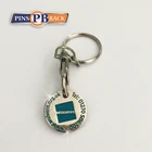 Manufacturer design logo 1.25inch no MOQ soft advertising custom coin car key holder keychain