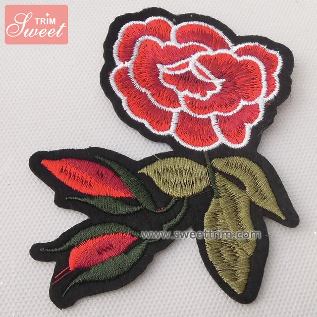 factory wholesale flower hot fix hand embroidery designs for blouses