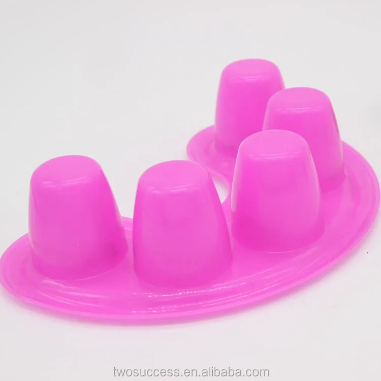 Colorful Cute 5 Hole Plastic Nail Polish Remover Finger Bowl For Nail Tool