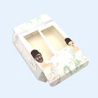 Environmental cosmetic paper packaging white cardboard box full color print packages box with window