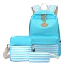 Fashionable Durable Cute Teen Causal Canvas Stripe Backpack For Girls