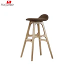 Saddle seat wooden kitchen stools,PU leather high stools