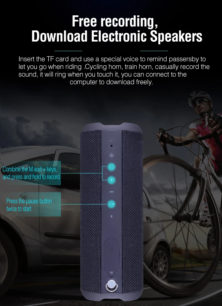 Newest Super Bass Desktop Ipx5 Sports Handsfree Portable Waterproof Outdoor Mini True Wireless Speaker - ANKUX.COM