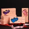 Customized Logo Double Heart Gold Stamping Rose Flower Soap Flower Gift Box