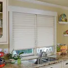 Cordless Plain Paper Pleated blind with top adhesive tap, white paper shade folding paper blinds