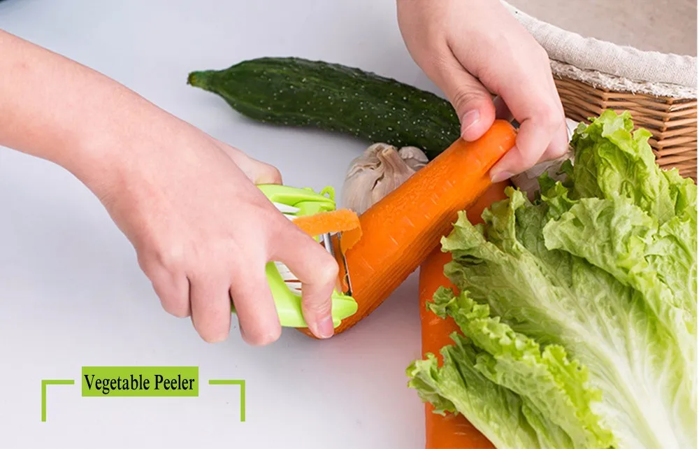 3 In 1 Vegetable Peeler Cutter Potato Peeler Vegetable Fruit turnip Slicer Cutter Bottle Opener With Cleaning Brush KC1349