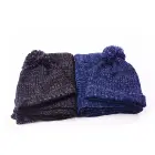 High Quality 100% Acrylic Plain Winter Men Knitted Beanie Hat & Scarf set