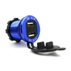 Metal Aluminum Alloy 4.2A Dual USB Port Car Charger Power Socket Digital Led Voltmeter