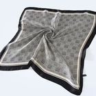 Promotional wholesale satin square plaid head neck bandana hair sleeping wraps for women