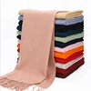 New products fashion tassel solid color winter pashmina ponchos shawl wholesale pashmina scarf wraps cashmere india