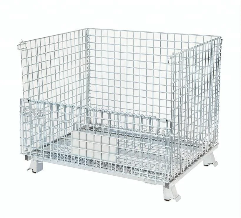 Industrial Steel Crate Pallet Stackable Storage Wire Mesh