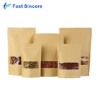 Brown Kraft Paper Bag Stand up Ziplock Pouch for Coffee/Tea/Snacks