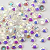 Dress Accessories Crystal AB Transparent Base Flat Back Colors Round Rhinestone for Decoration