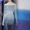 New designs evening dress Glitter Sparkle Sequins Tulle Lace Fabric