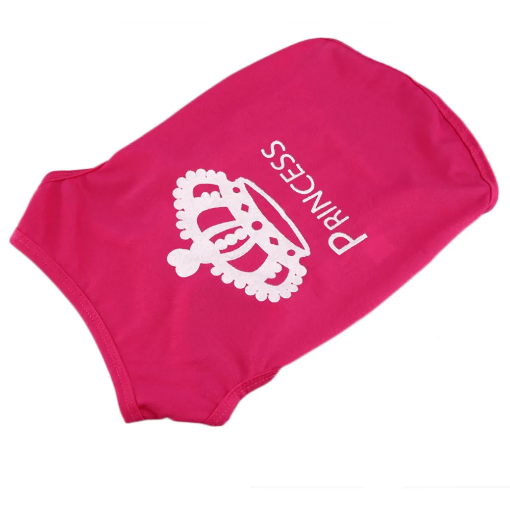 Cute Summer Small Dog Cat Pet Soft Vest Princess Crown Pattern Apparel Costumes T shirt Pet Dog Summer Breathable Clothes