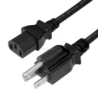 Custom Us 3 Prong Plug to C13 Pure Copper 18awg 16 Awg Cable Laptop Adapter Monitor Ac Power Cord For Tv