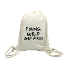 Cheap cotton canvas drawstring bag backpack with your logo