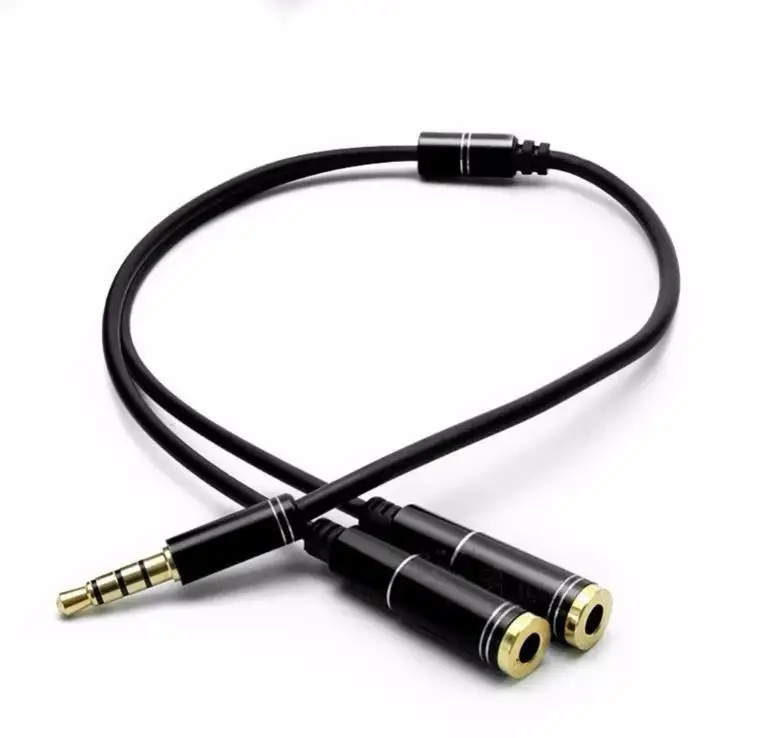 high quality Audio 3.5mm Male to Dual Female Headphone Microphone Speaker Connector Plug 1 to 2 Y Splitter Adaptor Cable - ANKUX.COM
